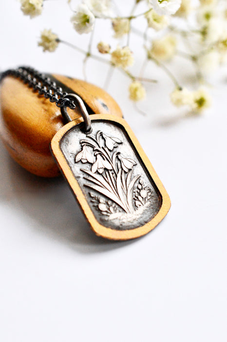 Snowdrop Etched Silver Pendant (pendant only)