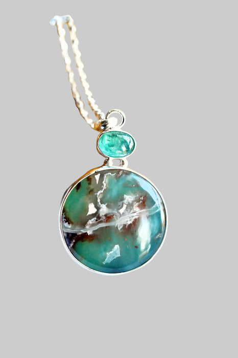 Earthbound - Aquaprase and Kyanite Necklace