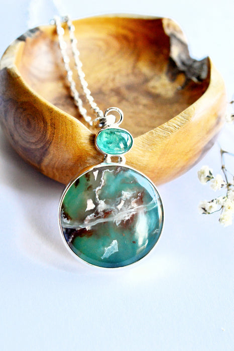 Earthbound - Aquaprase and Kyanite Necklace
