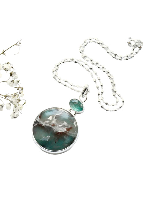Earthbound - Aquaprase and Kyanite Necklace