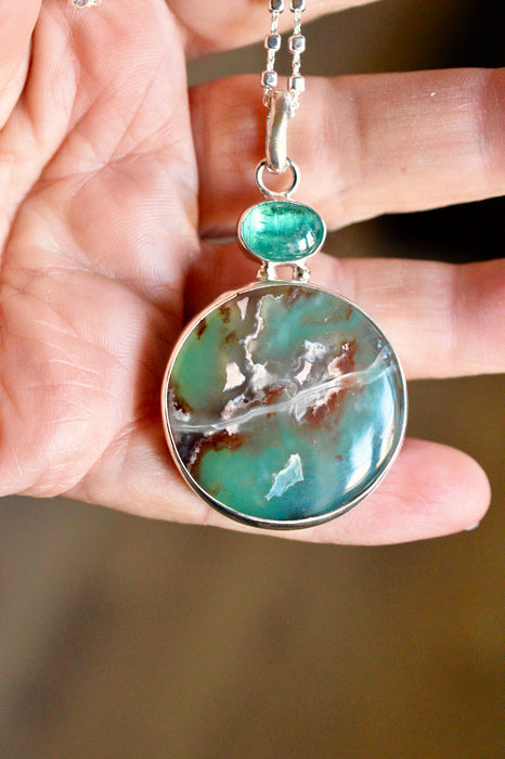 Earthbound - Aquaprase and Kyanite Necklace