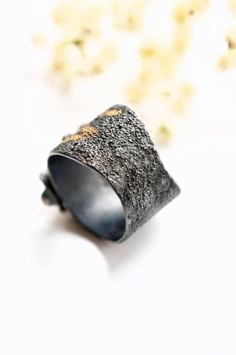 Lavender Chalcedony Ring in Silver and Gold