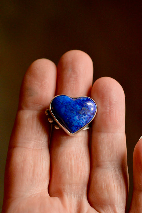 Handmade Lapis Lazuli Heart Ring
