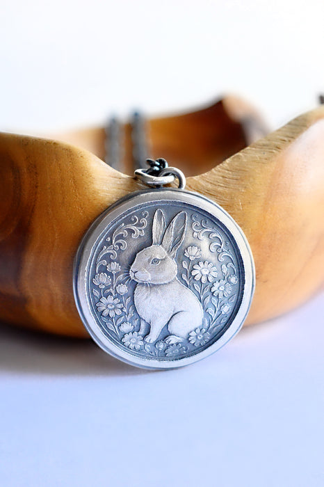 Silver Rabbit Pendant Necklace