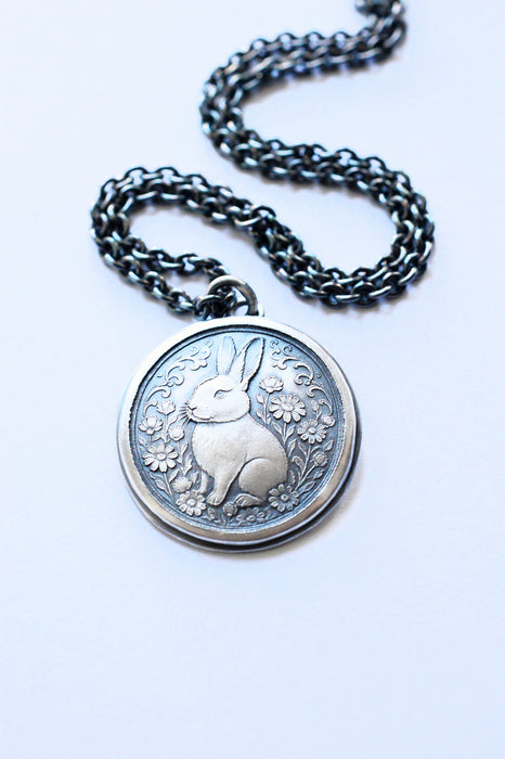 Silver Rabbit Pendant Necklace