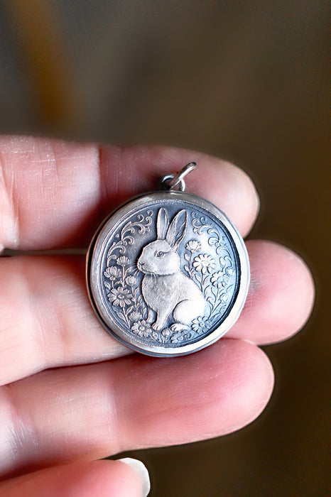 Silver Rabbit Pendant Necklace