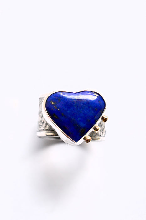 Blue Tide Lapis Heart Ring