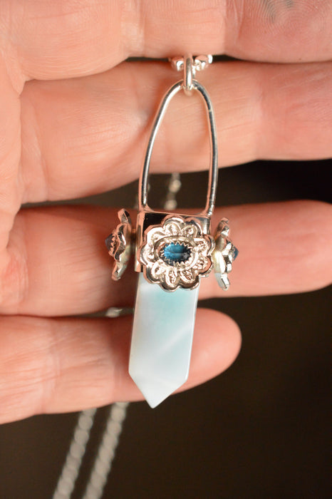 Larimar Point Botanical Necklace
