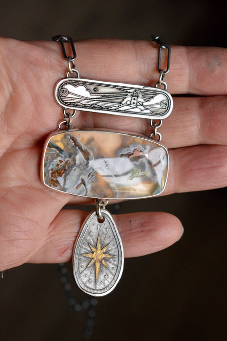 Guiding Light - Copper Chalcedony Talisman Necklace