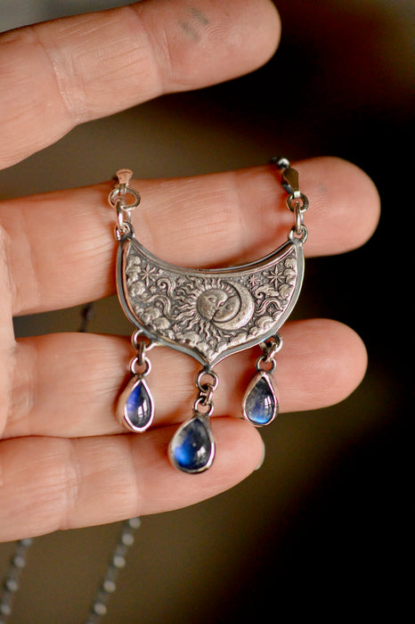 Celestial Style Necklace with Moonstones