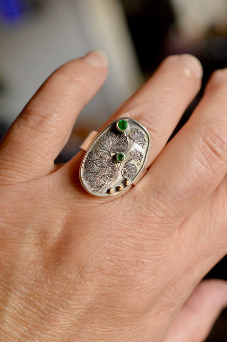 Emerald Botanical Ring