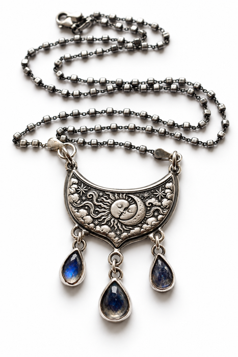 Celestial Style Necklace with Moonstones