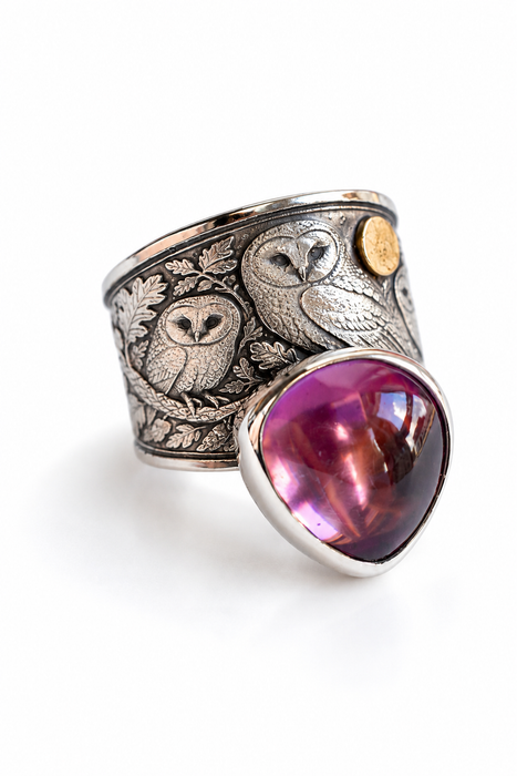 Midnight Owls- Lavender Amethyst Ring