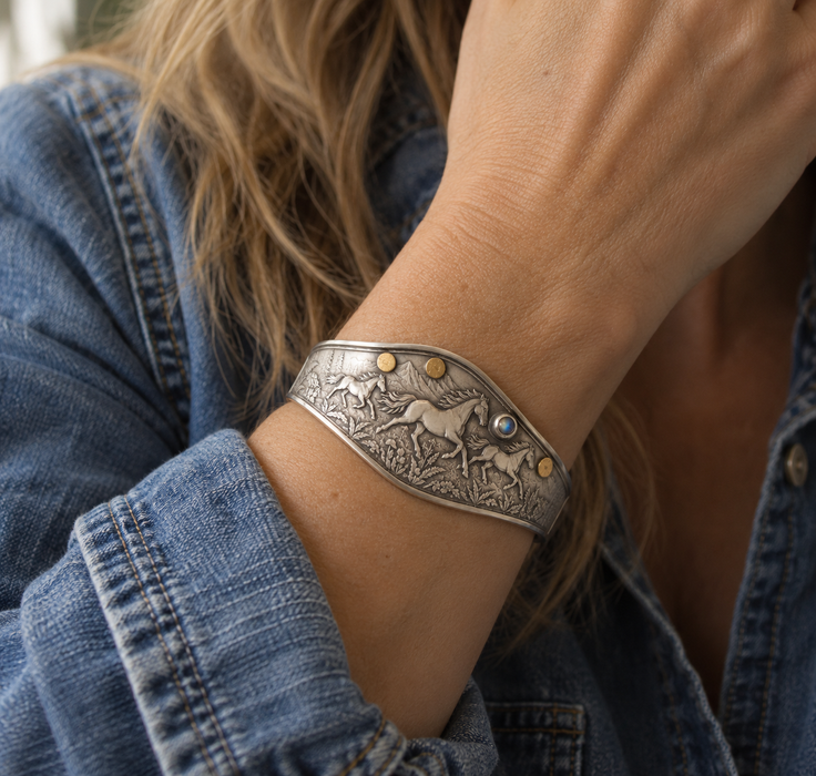Wild and Free- Horse Cuff Bracelet