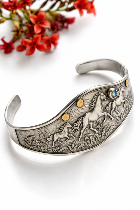 Wild and Free- Horse Cuff Bracelet