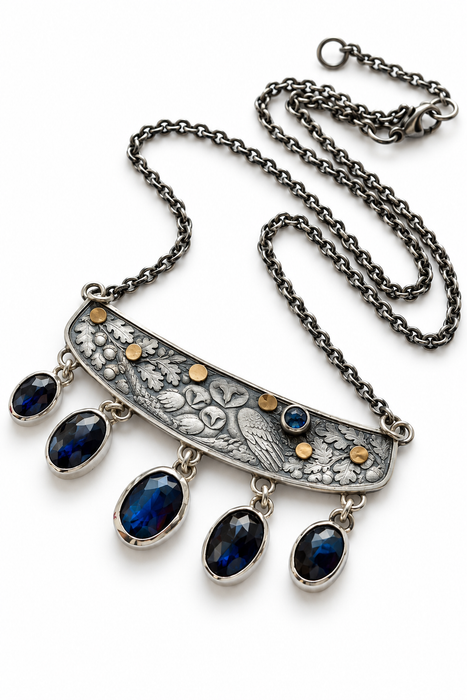 Whispers of the Woodland- Labradorite Owl Necklace