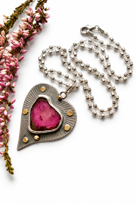 Wild at Heart - Watermelon Tourmaline Necklace