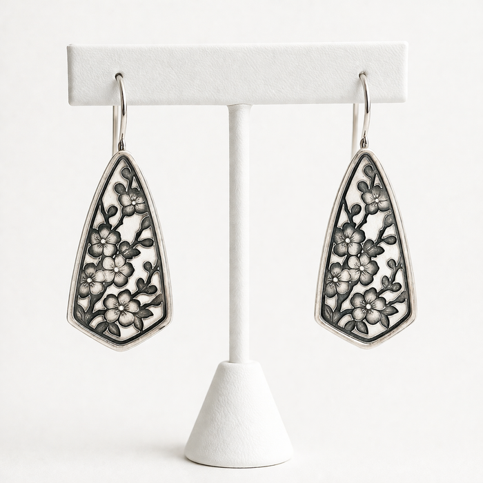 Sakura Earrings in Silver