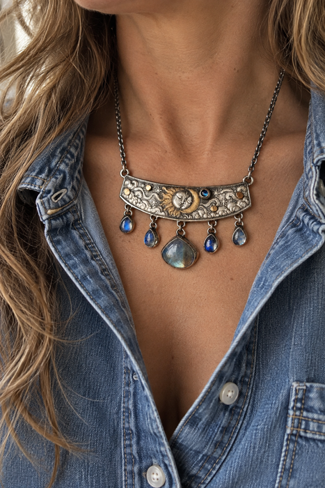 Celestial |  Sun and Moon Statement Necklace