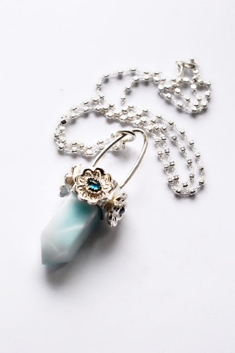 Larimar Point Botanical Necklace