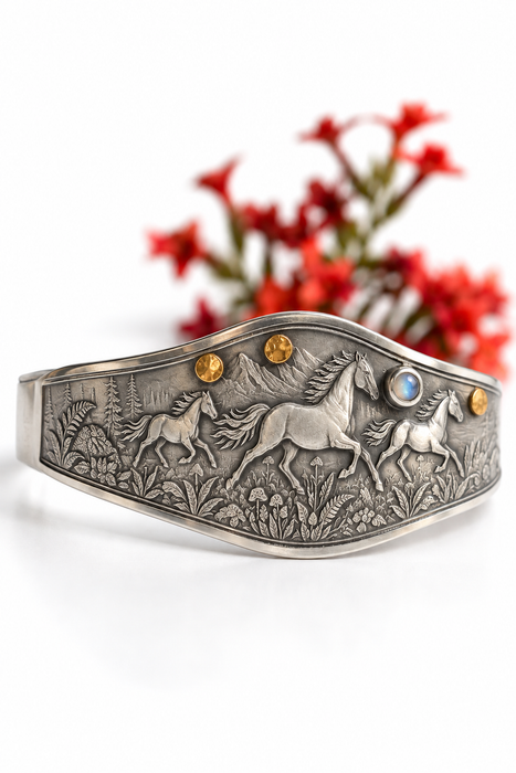 Wild and Free- Horse Cuff Bracelet