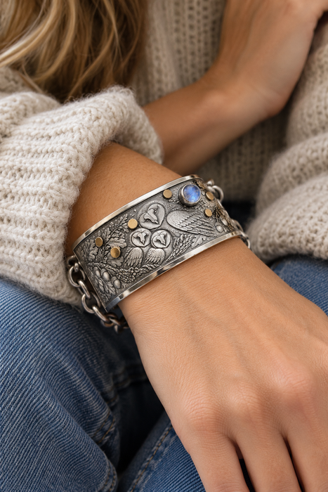 Guardians of the Forest | Owl Cuff-Chain Bracelet