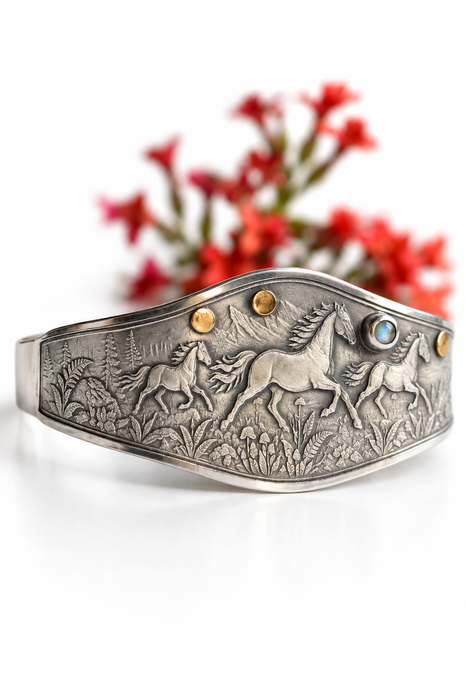 Wild and Free- Horse Cuff Bracelet