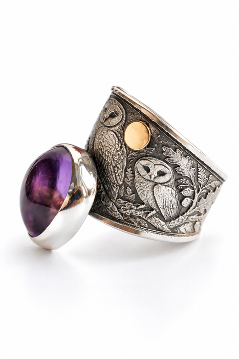 Midnight Owls- Lavender Amethyst Ring