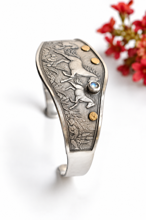 Wild and Free- Horse Cuff Bracelet