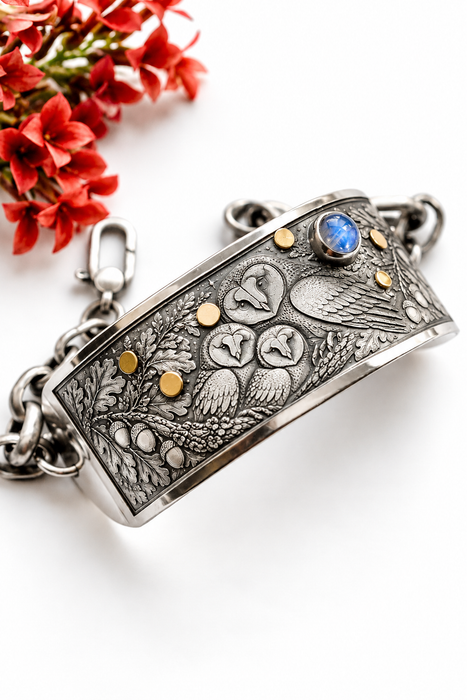 Guardians of the Forest | Owl Cuff-Chain Bracelet
