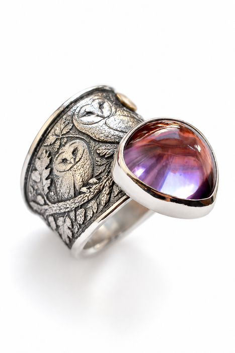 Midnight Owls- Lavender Amethyst Ring