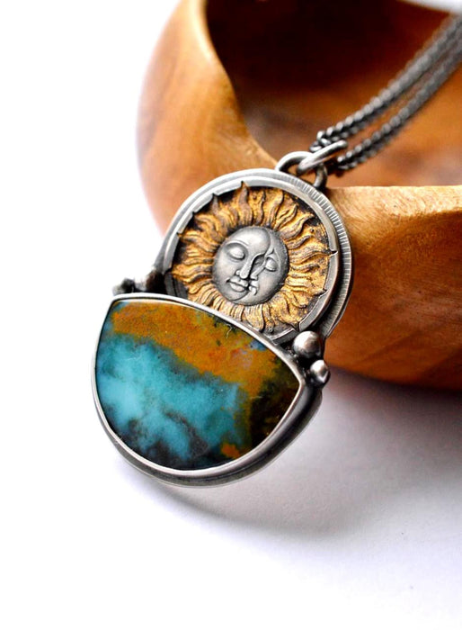 Opal Wood Celestial Style Necklace