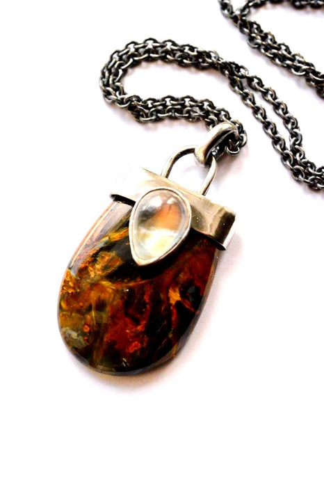 Pietersite and Moonstone Necklace