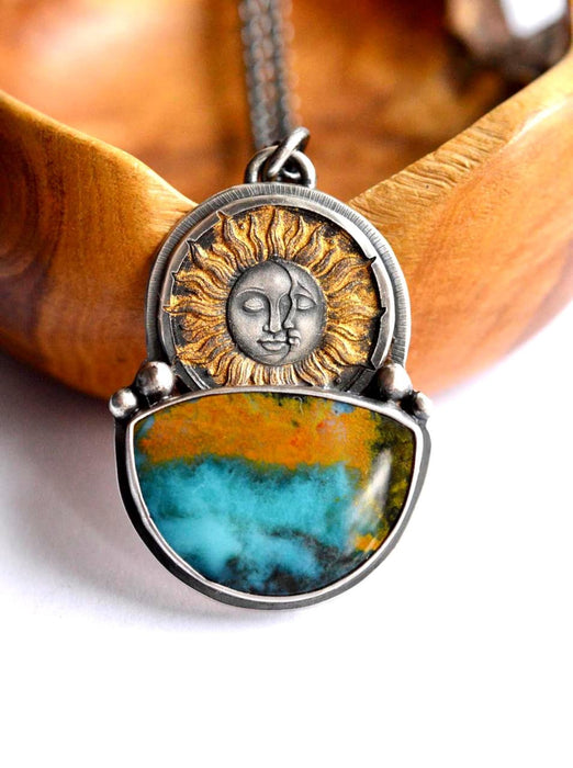 Opal Wood Celestial Style Necklace