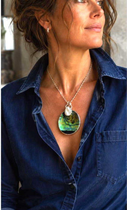 Northern Lights Abalone & Keshi Pearl Reversible Necklace