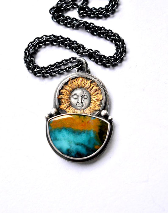 Opal Wood Celestial Style Necklace