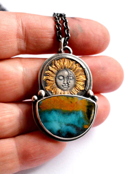 Opal Wood Celestial Style Necklace